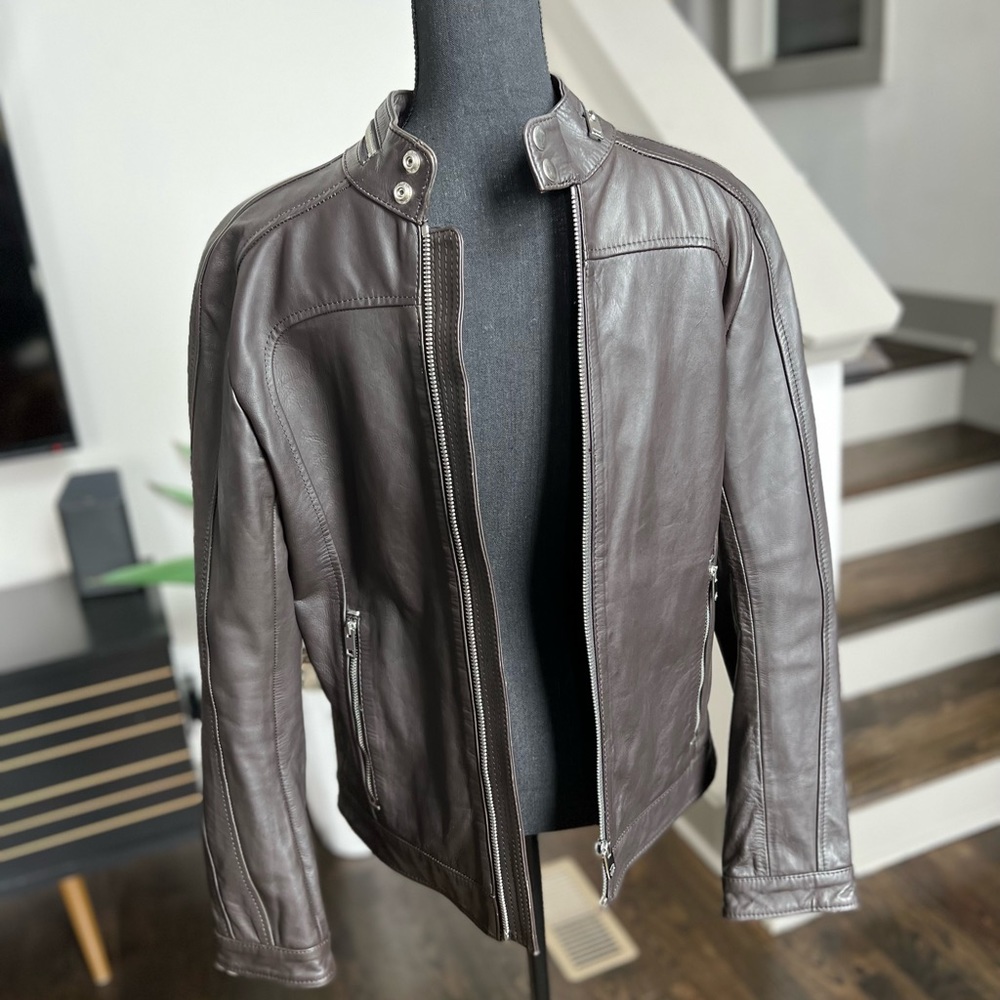 Diesel Mens Leather Jacket size M